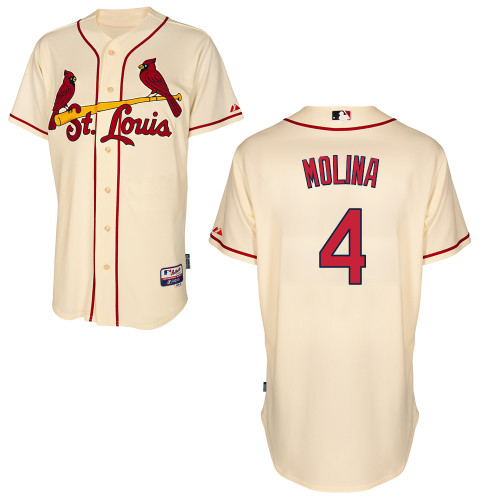 Yadier Molina #4 MLB Jersey-St Louis Cardinals Men's Authentic Alternate Cool Base Baseball Jersey
